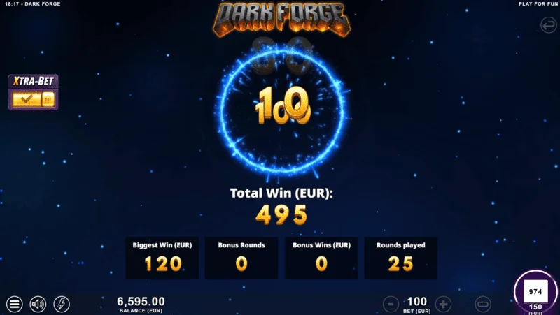 Dark Forge - бонусен режим Super Free Spins с тъмна палитра
